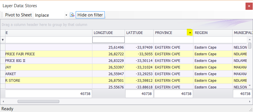 Sorting Data in layer data grid - 1