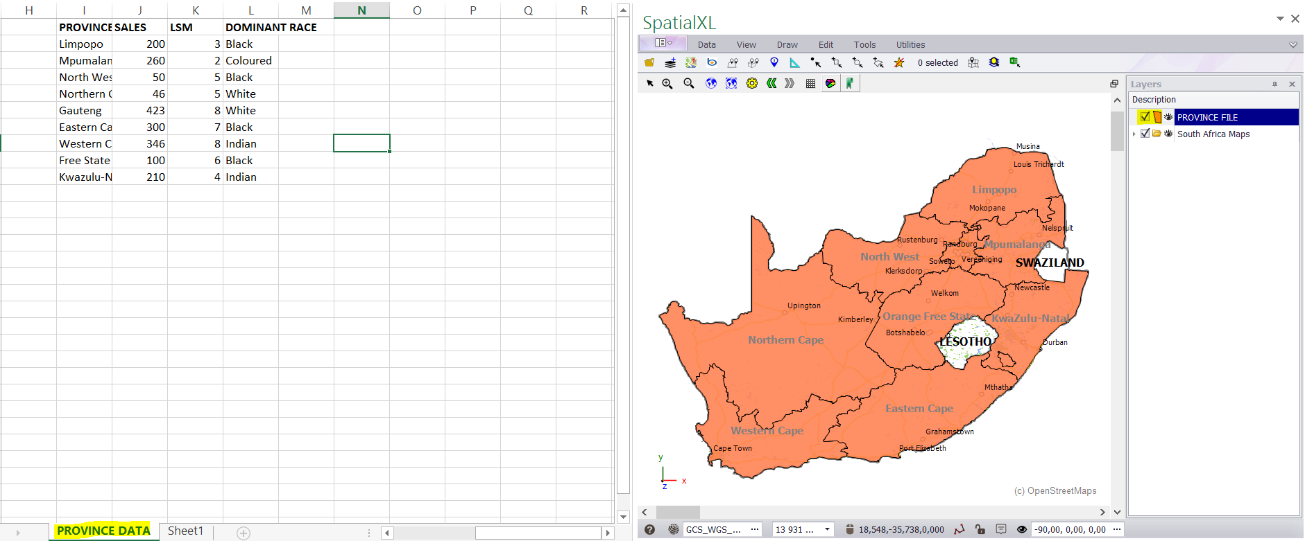 Linking spreadsheet to shapefile